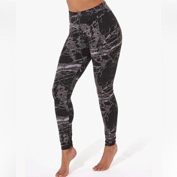 Pact Organic Cotton Black Marble Sky Print Leggings | Size Medium - Picture 1 of 8